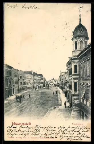 AK Schwanenstadt, Partie am Stadtplatz