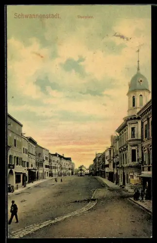 AK Schwanenstadt, Partie am Stadtplatz