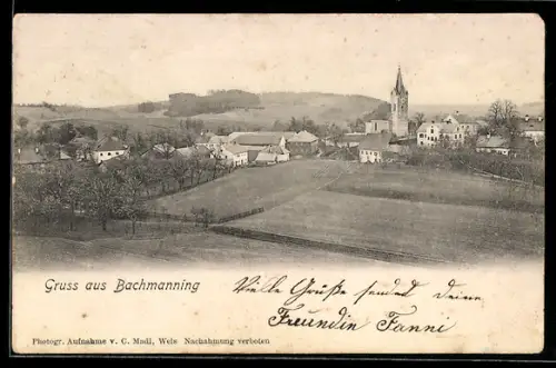 AK Bachmanning, Teilansicht mit Kirche