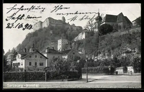 AK Salzburg-Nonntal, Strassenpartie im Ort