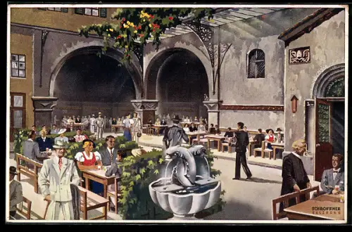 Künstler-AK Salzburg, Gasthof Stiftskeller St. Peter