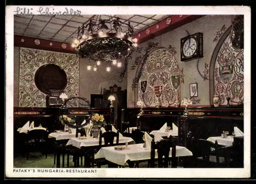 AK Wien, Pataky`s Hungaria Restaurant, Spiegelgasse 10, Gaststube