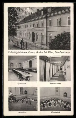 AK Baden bei Wien, Wohltätigkeitshaus, Speisesaal, Kabinenraum