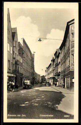 AK Braunau am Inn, Linzerstrasse, Strassenansicht