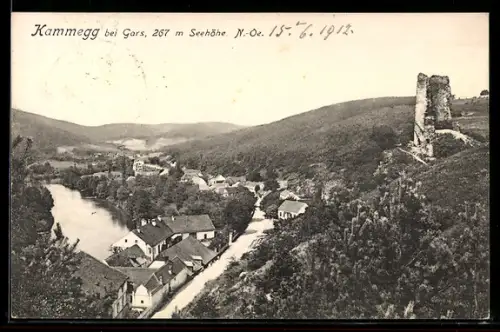 AK Gars am Kamp, Kamegg bei Gars, Ort an Fluss mit Burgruine