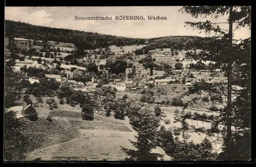 AK Aggsbach /Wachau, Köfering, Panorama mit Ort und Fluss
