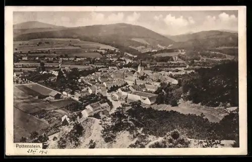AK Pottenstein, Panorama mit Kirche und Ortsansicht
