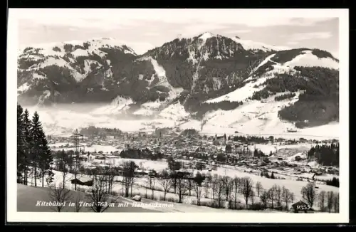 AK Kitzbühel /Tirol, Panorama mit Hahnenkamm