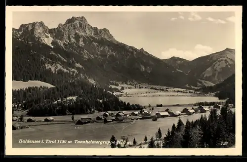 AK Haldensee i. Tirol, See mit Ort und Tannheimergruppe