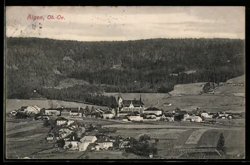 AK Aigen /Ob.-Oe., Panorama mit Kirche