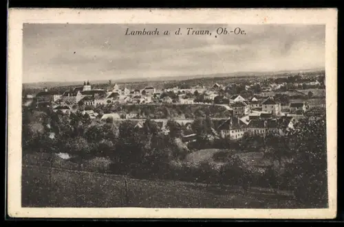 AK Lambach a. d. Traun, Panorama mit Kirche