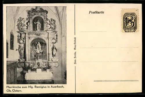 AK Auerbach /Ob. Österr., Pfarrkirche zum Hl. Remigius