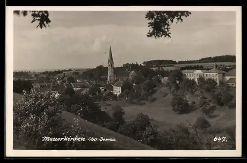 AK Mauerkirchen /Ober-Donau, Panorama mit Kirche