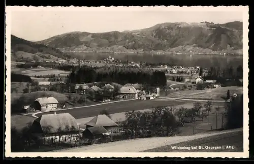 AK Wildenhag bei St. Georgen, Panorama mit See und Kirche