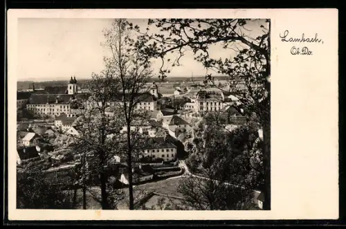 AK Lambach /O.-D., Ortsansicht mit Kirche