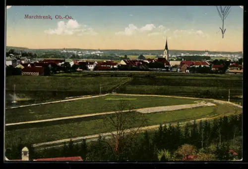 AK Marchtrenk /Ob. Öst., Panorama mit Kirche