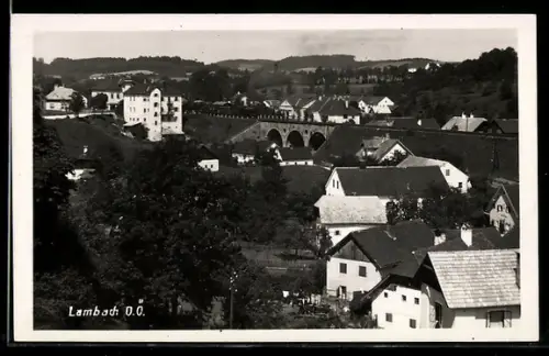 AK Lambach /O. Ö., Panorama mit Viadukt