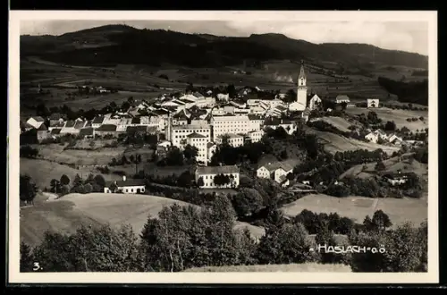 AK Haslach /O. Ö., Panorama mit Kirche