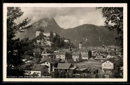 AK Kufstein, Blick vom Andreas-Hofer-Denkmal auf Stadt und Festung