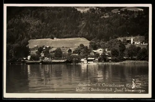 AK Sattendorf a. Ossiachersee, Gasthof, Badeanstalt