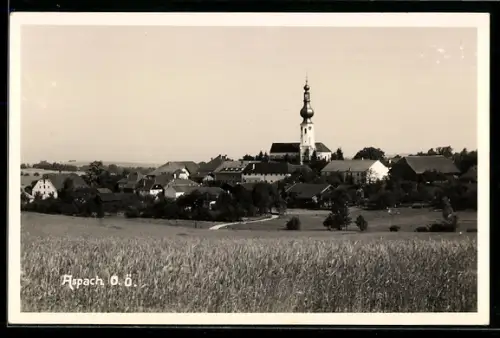 AK Aspach /O. Ö., Panorama mit Kirche
