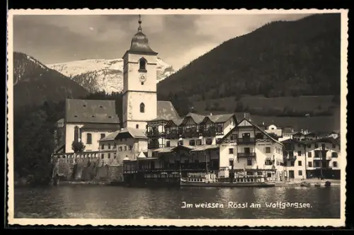 AK St. Wolfgang am Wolfgangsee, Hotel Weisses Rössl an der Seepromenade