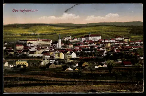 AK Oberhollabrunn, Panorama mit Kirche und Häusern