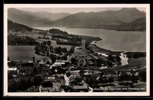 AK Gmund am Tegernsee, Teilansicht, Fliegeraufnahme