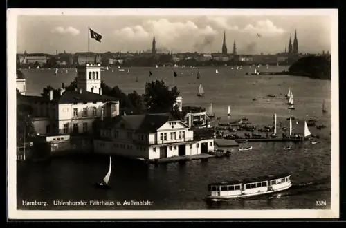 AK Hamburg, Uhlenhorster Fährhaus und Aussenalster, 