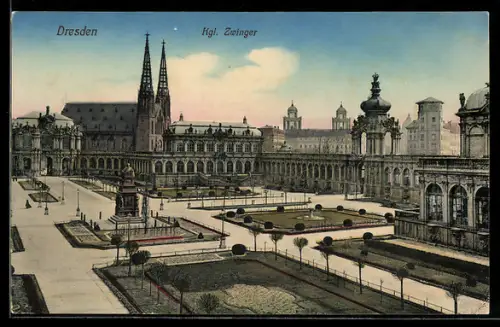 AK Dresden, Königlicher Zwinger mit Kirche