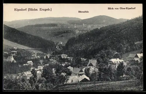 AK Kipsdorf, Blick von Ober-Kipsdorf auf Bärenfels