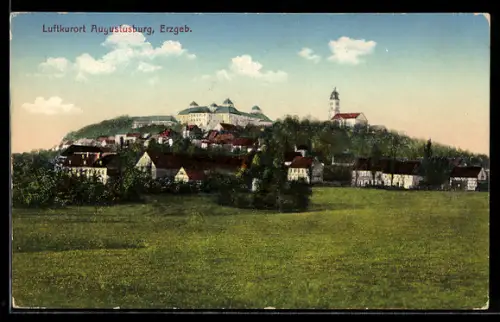 AK Augustusburg /Erzgeb., Blick auf Schloss und Kirche
