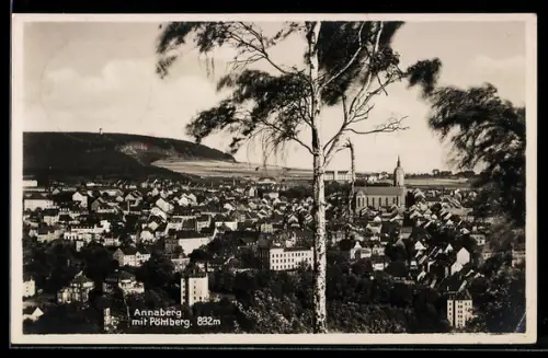 AK Annaberg, Stadtansicht mit Pöhlberg