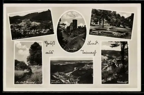 AK Bad-Teinach, Kurpark, Zavelstein, Teilansicht