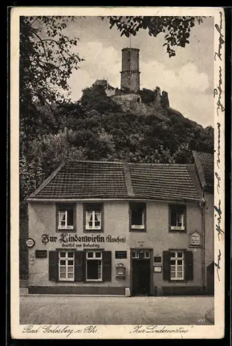 AK Bad Godesberg a. Rh., Gasthof Zur Lindenwirtin, Godesburg