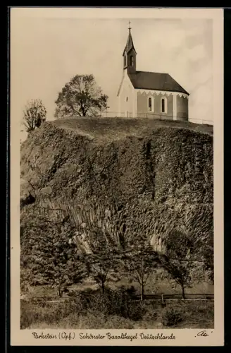 AK Parkstein /Opf., Schönster Basaltkegel Deutschlands, Kirche