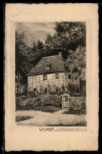 Künstler-AK Weimar, Goethegartenhaus