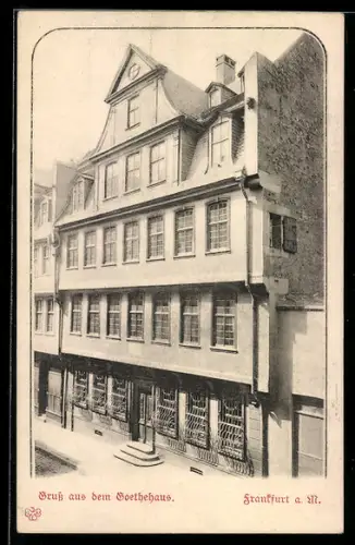 AK Alt-Frankfurt, Goethehaus aus der Vogelschau