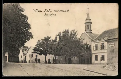 AK Wien, Heiligenstadt, Partie am Pfarrplatz mit Kirche