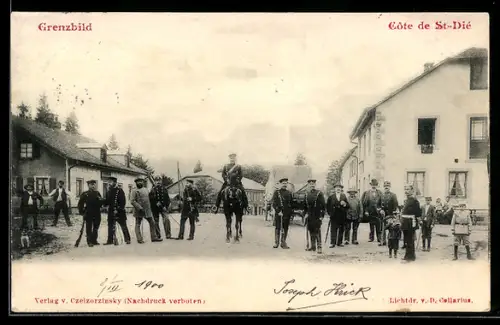 AK Cote de St-Die, belebte Strassenszene um 1900