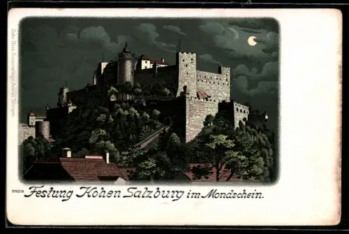 Lithographie Salzburg, Festung Hohen-Salzburg