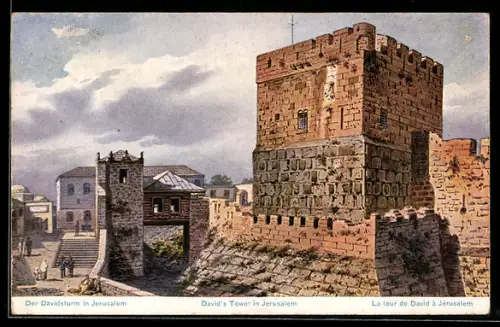 Künstler-AK Friedrich Perlberg: der Davidsturm in Jerusalem