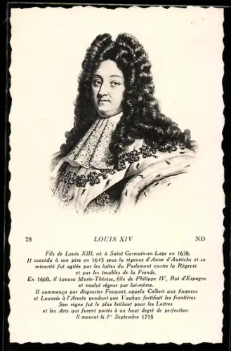 AK Portrait König Louis XIV. von Frankreich