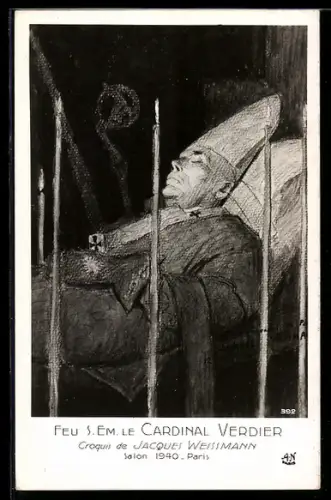 AK Feu S. Em. le Cardinal Verrier
