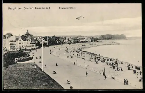 AK Travemünde, Strandpromenade aus der Vogelschau