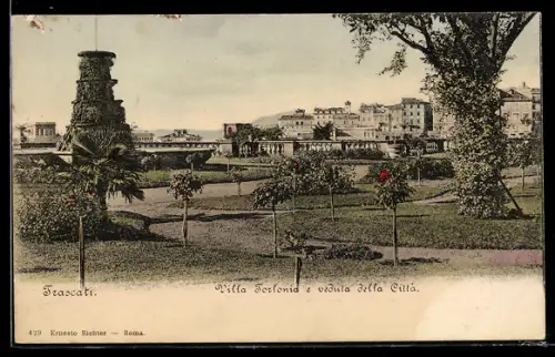 AK Frascati, Villa Torlonia e veduta della città