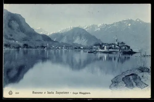 AK Baveno e Isola Superiore /Lago Maggiore, Panoramica con montagne e riflessi sul lago