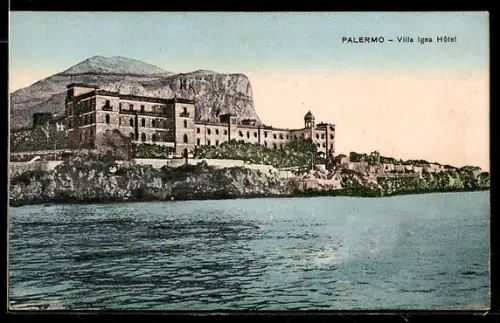 AK Palermo, Villa Igea Hôtel con vista sul mare e montagne sullo sfondo