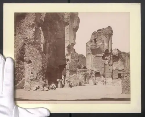 Fotografie unbekannter Fotograf, Ansicht Roma, Terme di Caracalla, Ruinen, Grossformat 31 x 24cm