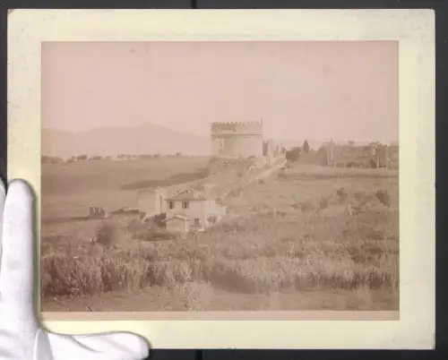 Fotografie unbekannter Fotograf, Ansicht Rom, Sepolcro du Cecilia, Metella, Grossformat 31 x 24cm